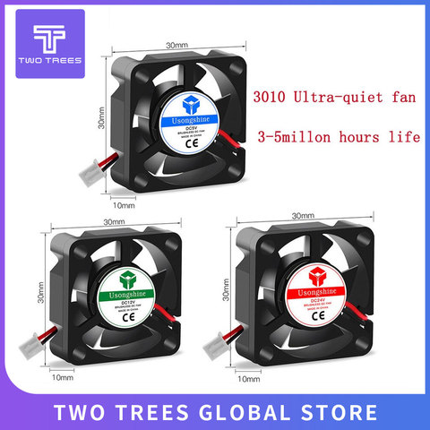 1pcs/ a lot ( 3010 : DC 5V/12V/24V ) 3D printer Fan 3d printer part fan 2pins 30mm (30x30 x10 mm) 3cm graphics card cooling fan ► Photo 1/6