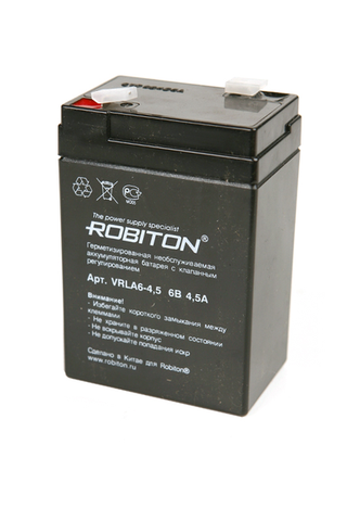 Screw battery robiton vrla6-4. 5 (6 V, 4.5 AH) ► Photo 1/1