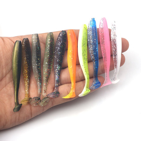 Rompin 10pcs Double Color Shiner Fishing Lures 5.5cm 7cm Wobblers Carp Fishing Bass Soft Lures Silicone Artificial Baits ► Photo 1/6