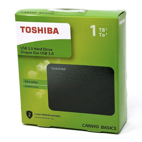 Toshiba Canvio Basics external hard drive 1TB USB 3.0 Black, compatible with USB 2.0, (Windows 7/8.1/10), Mac OS, USB 3.2 Gen 1 ► Photo 1/6