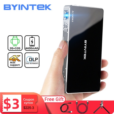 BYINTEK P10 Smart Android Wifi Mini Pocket Pico Portable Beamer
