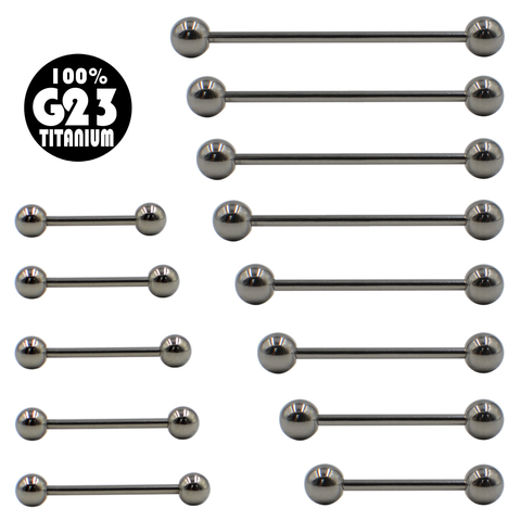 G23 Titanium Industrial Straight Barbells Ring Tongue Ring Bar Piercings Earring Piercing Nipple Rings Titanium Piercing Jewelry ► Photo 1/6