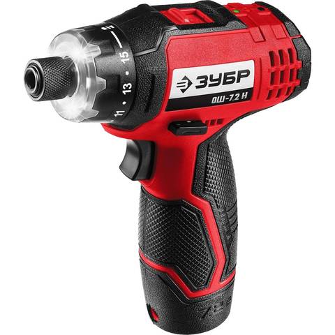 Screwdriver rechargeable Zubr os-7. 2 N (320 rpm; 10 N * m; reverse; spindle lock; ergonomic handle) ► Photo 1/2