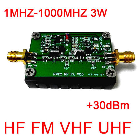 1MHZ-1000MHZ 3W 35DB HF VHF UHF FM transmitter Broadband RF power Amplifier For Ham Radio Walkie talkie Short wave remote ► Photo 1/1