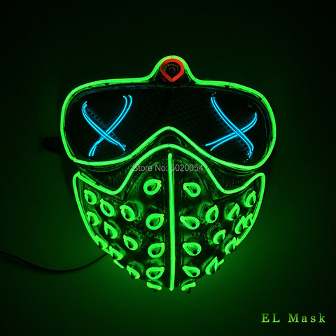 High-grade Holidays Led Rave Masks Glowing Party EL Mask Halloween Cosplay-Props Watch Dogs Mask Men's Gift ► Photo 1/6