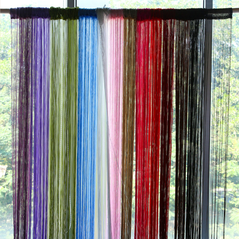 2x1m 12 Colors String Curtains Door Window Panel Curtain Divider Yarn String Curtain Strip Tassel Drape Decor for Living Room 12 ► Photo 1/2