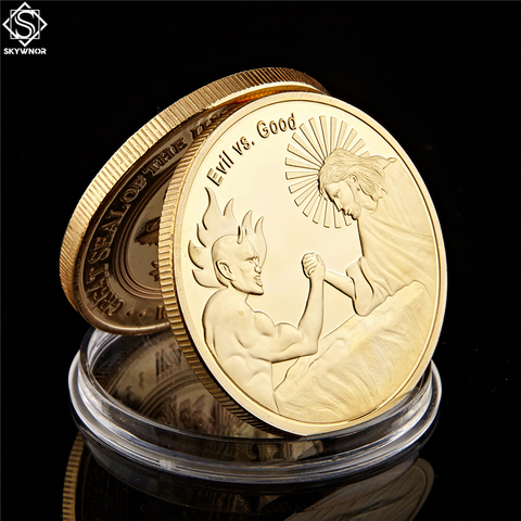 USA In God We Trust God Jesus Vs Evil Satan Christ Coin American Souvenir Coin Collectio ► Photo 1/6