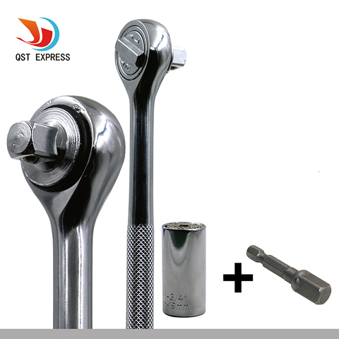 Universal Torque Wrench Set Head Key Sleeve Socket 7-19mm Ratchet Spanner Power Drill Kits Magical Grip Bushing Hand Tools ► Photo 1/5