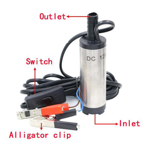 12V DC Diesel Fuel Water Oil Car Camping Fishing Submersible Transfer Pump ► Photo 1/3