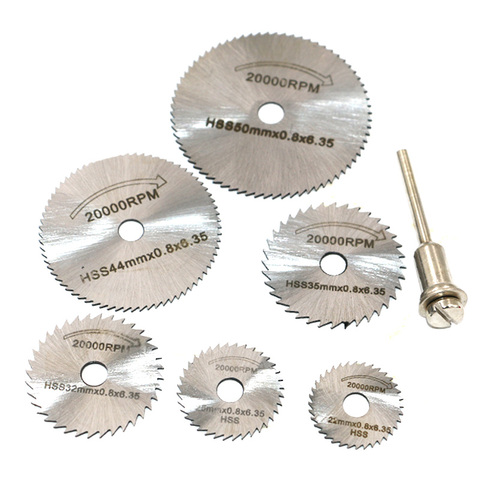 New Portable Rotary Tool Circular Saw Blades Cutting Discs Mandrel For Dremel Cutoff QST7pcs ► Photo 1/6