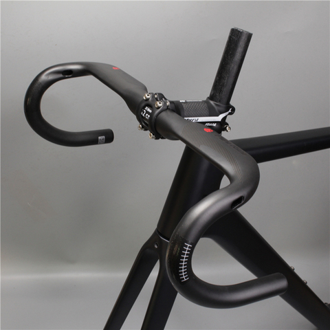 New superlogic carbon handlebar steering wheel steering rod internal cable bent steering wheel handle barsblack ► Photo 1/5