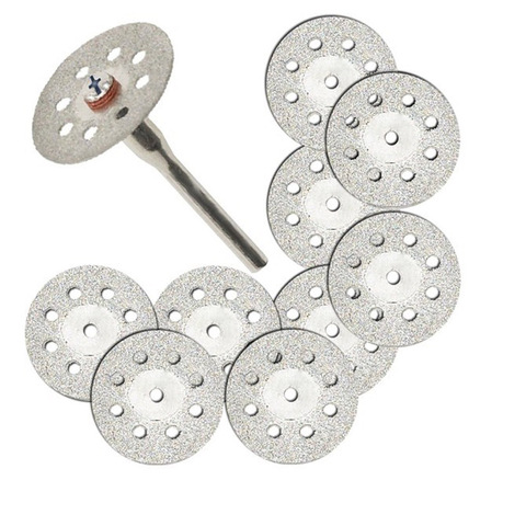 10pc 22mm Rotary Tool Accessory Fits Dremel Craftsman Diamond Cut Off Wheel Disc + 3mm Rod 2pc ► Photo 1/4