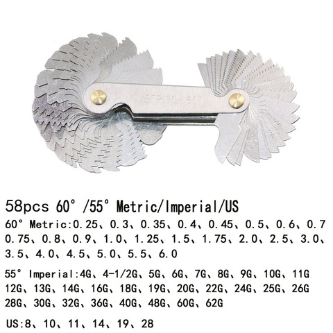 Thread Plug Gage Stainless Steel Metric American Screw Pitch 60 and 55 Degree Thread Measuring Gage Gauge ► Photo 1/6