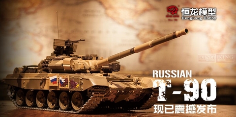 KNL HOBBY Heng Long Russian T-90 1/16 scale 2.4GHz R/C Main Battle Tank 3938-1 Ultimate metal version metal gear tracks somke ► Photo 1/6