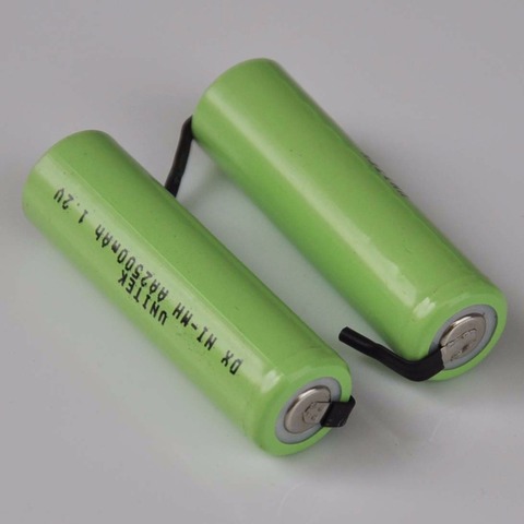 2-5PCS Ni-Mh 1.2V AA rechargeable battery 2500mah nimh cell with welding tabs for Philips Braun electric shaver razor toothbrush ► Photo 1/2