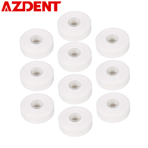 AZDENT 10Rolls Dental Flosser Built-in Spool Wax Mint Flavored Europe Replacement Flat Wire Dental Floss 50M/Roll Total 500M ► Photo 1/6