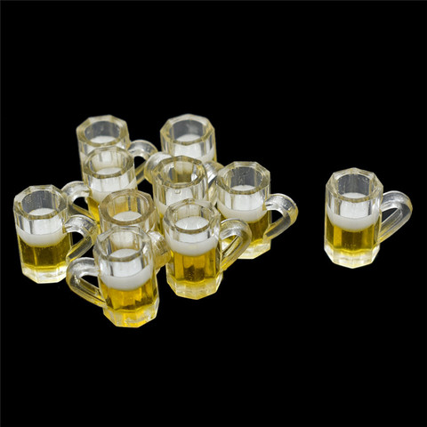 10pcs Miniature Beer Glass Resin Small Cups Dollhouse Model Modern Home Room Table Dollhouses Decoration Supplies ► Photo 1/6