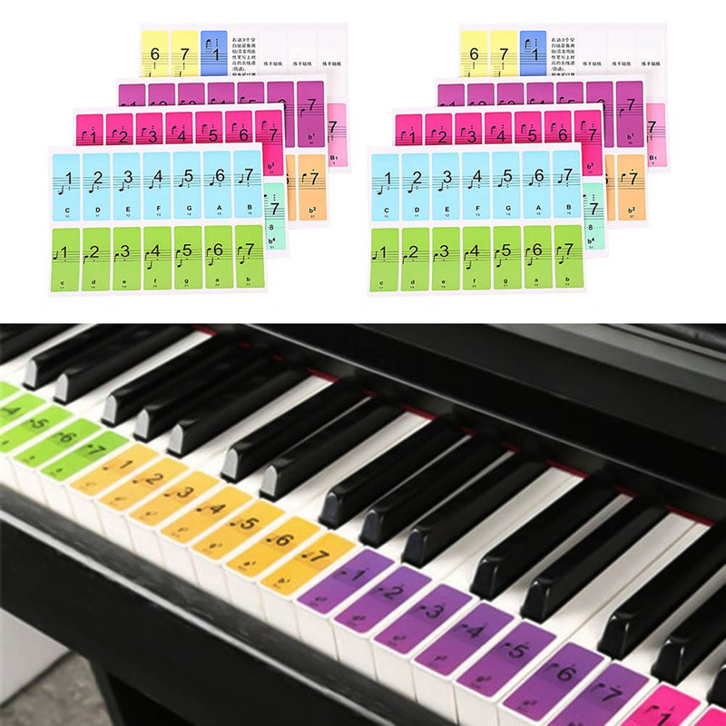 51/61/88 Keys Piano Sticker Colorful Music Decal Label Note Sticker  Electronic Keyboard 88 Key Piano Stickers - Price history & Review, AliExpress Seller - Sunsing Outdoor Store