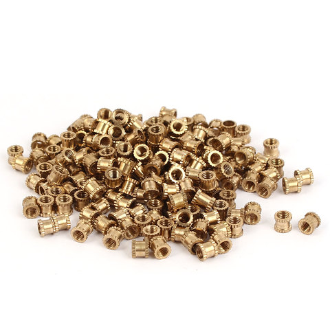 UXCELL 200Pcs Nuts M3 X 4Mm Female Thread Brass Knurled Threaded Round Insert Embedded Nut Injection Moulding For Tightly Fixing ► Photo 1/1