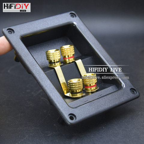 HIFIDIY LIVE Speakers Terminal Box Shell 4 copper Binding Post (Install Hole 94x74mm)Wire Cable Connector / speaker junction Box ► Photo 1/6