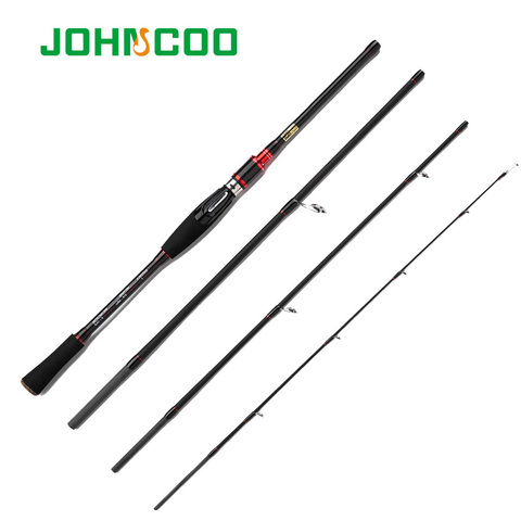 JOHNCOO SPARK Fast Action Travel Fishing Rod 2.1m 2.4m 2.7m 3.0m M Power Lure Rod  4 Section Carbon Spinning Casting Rod ► Photo 1/6