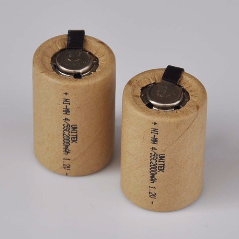 2-5PCS 4/5SC 1.2V rechargeable battery 2000mah 4/5 SC Sub C ni-mh nimh cell with welding tabs for electric drill screwdriver ► Photo 1/2
