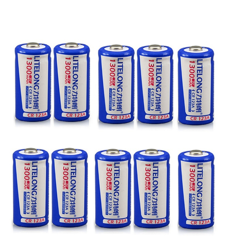 Original large capacity 1300mah CR123A rechargeable lithium battery 3V lithium battery battery 16340 battery ► Photo 1/3