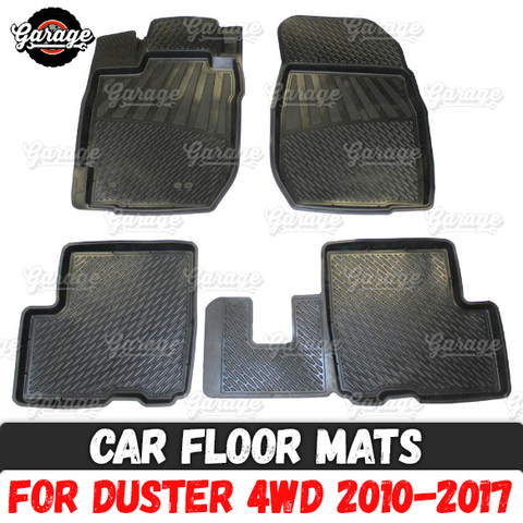 Car floor mats for Renault Duster 2010-2014 / 2015-2017 rubber 1 set / 4 pcs or 2 pcs accessories protect of carpet car ► Photo 1/6