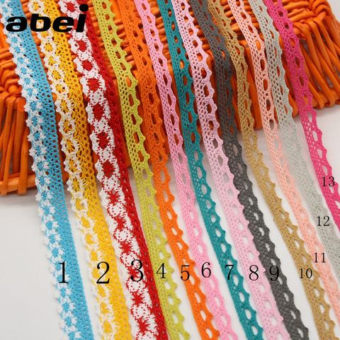 10yards/lot colorful Cotton Lace Ribbon DIY Sewing lace trimming Handmade Patchwork Cloth Hometexile Curtain Craft Accessories ► Photo 1/4