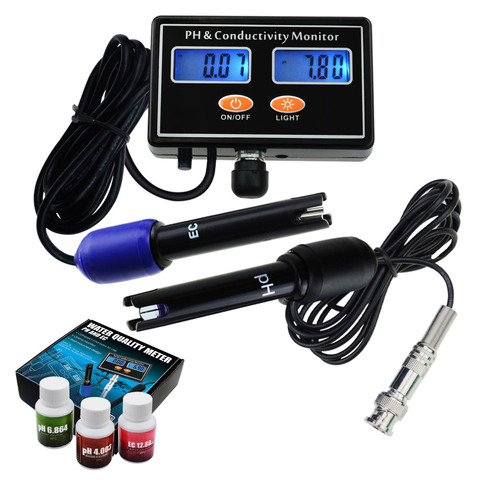 Online PH & EC Conductivity Monitor Meter Tester ATC, Water Quality Real-time Continuous Monitoring, for Aquarium, Pond ► Photo 1/6
