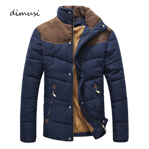 DIMUSI Winter Jacket Men Warm Casual Parkas Cotton Stand Collar Winter Coats Male Padded Overcoat Outerwear Clothing4XL,YA332 ► Photo 1/6
