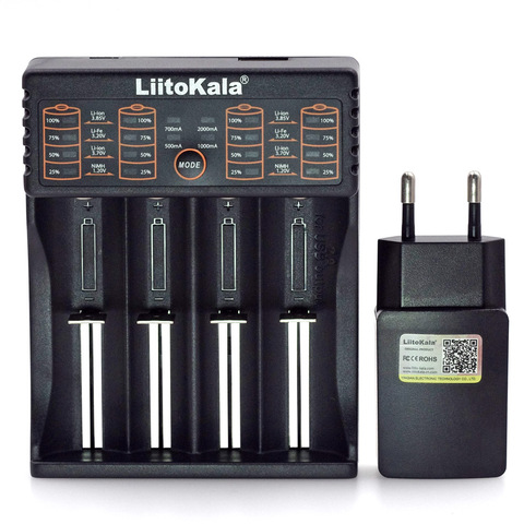 Liitokala Lii-402 Lii-202 Lii-100 Lii-S2 Lii-S4 Lii-S6 3.7V 3.2V 26650 16340 18650 18500 NiMH lithium battery charger+5V 2A ► Photo 1/6