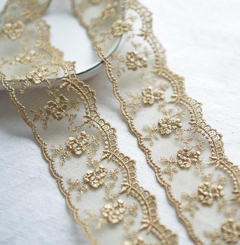 3 Meters Champagne Gold Thread Flower Net Dress Lace Trim Embroidery Lace Accessories 4.5cm Width Free Shipping - Price history & Review | AliExpress Seller - Gaby's Lace Store | Alitools.io 3 Meters Champagne Gold Thread Flower Net Dress Lace Trim Embroidery Lace Accessories 4.5cm Width Free Shipping - Price history & Review | AliExpress Seller - Gaby's Lace Store | Alitools.io