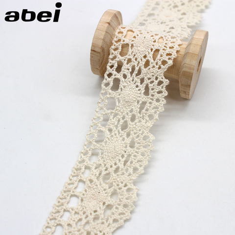 5yards/lot 4cm Hollow Beige Cotton Lace Trims Dress Sweater Clothes Edge Embellishment DIY Patchwork Handmade Sewing Craft ► Photo 1/6