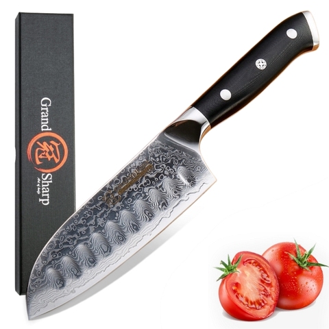 Santoku Knife 5 Inch vg10 Japanese Damascus Steel Kitchen Knife 67 Layers High Carbon Stainless Steel Chef Cooking Tools Sharp ► Photo 1/6