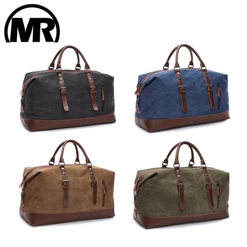 MARKROYAL Canvas Leather Men Travel Bags Carry on Luggage Bags Men Duffel Bags Handbag Travel Tote Large Weekend Bag Overnight ► Photo 1/6