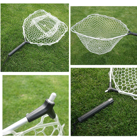 Fly Fishing Net Rubber Clear Mesh Landing Net with Removable / Replaceable Handle Kayak Release Net ► Photo 1/3