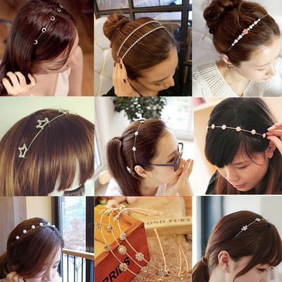 Colorful Rhinestone Flower Leaf Hair Hoop Headband Hairband for Women Girls Bezel Hair Band Hair Accessories ► Photo 1/6