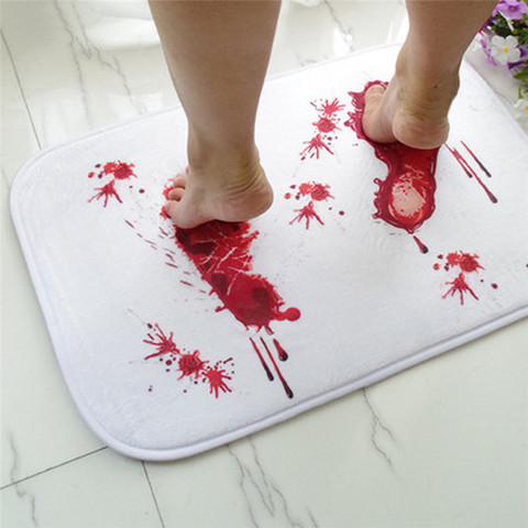 Flannel doormat Blood novelty printed Bathroom Bath floor Mat Europe style Carpet Rug Water Absorption Non-slip 40x60cm doormats ► Photo 1/4