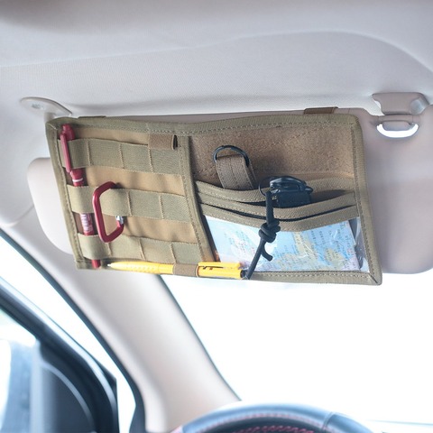 CQC Tactical MOLLE Vehicle Visor Panel EDC Tool Pouch CD Storage Bag Truck Car Sun Visor Organizer Auto Gear Accessories Holder ► Photo 1/6