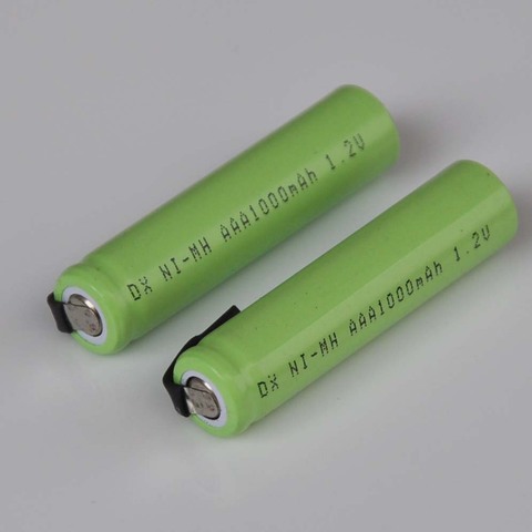 2-5PCS Ni-Mh 1.2V AAA rechargeable battery cell 1000mah with welding tabs for Philips Braun electric shaver razor toothbrush ► Photo 1/2