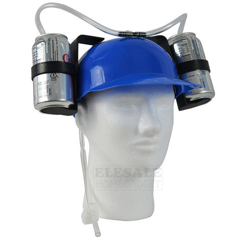 Creative Lazy Drinking Hat Beer Sada Can Dual Holder Helmet Cap With Soft Straw Bar Fun Unique Party Football Game Hats ► Photo 1/6