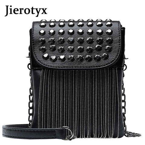 JIEROTYX Fringed with Diamonds Women's Bag Messenger Bags Designer 2022 Fashion Chain Female Shoulder Bag High Quality Wholesale ► Photo 1/6