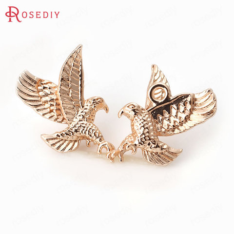 6PCS 11x17MM 24K Champagne Gold Color Plated Brass Eagle Charms Pendants High Quality Diy Jewelry Accessories ► Photo 1/3