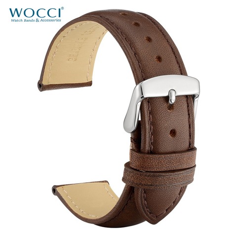 WOCCI Genuine Leather Watch Strap 14mm 16mm 18mm 19mm 20mm 21mm 22mm 24mm Replacement Watch Bands for Women Men Wristwatch ► Photo 1/6