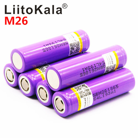 100% original LiitoKala for  M26 18650 2600mah 10A 2500 li-ion rechargeable battery power safe battery for ecig/scooter ► Photo 1/6