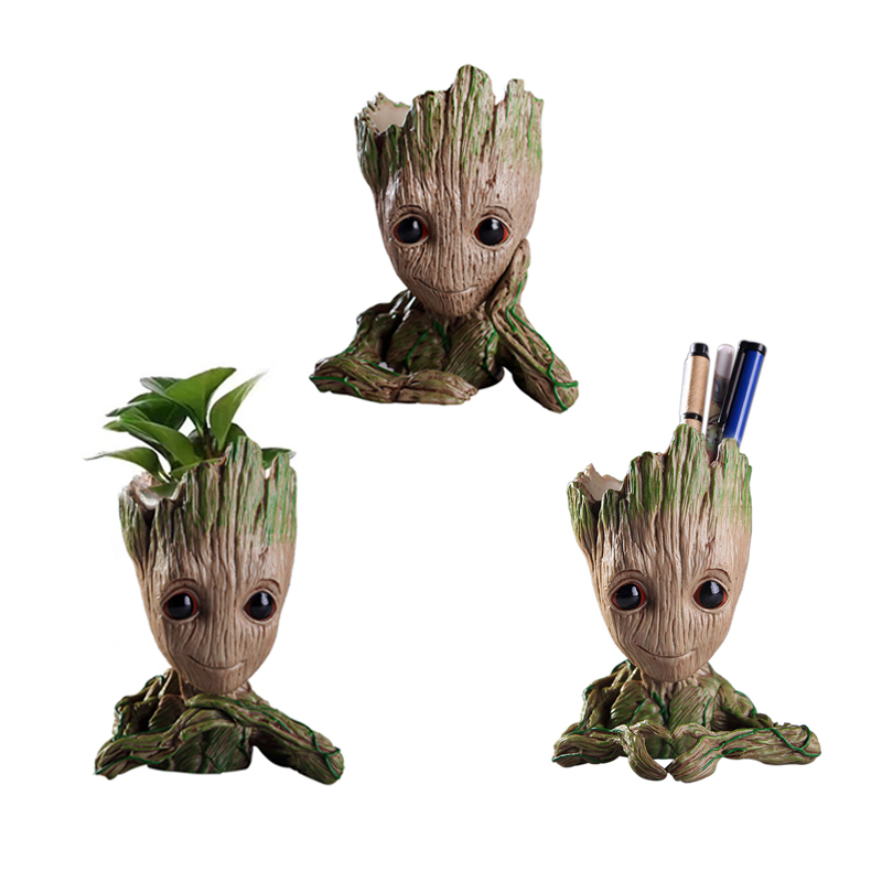 Guardians of The Galaxy Baby Groot planter Pen Flowerpot Tree Man Baby Action 