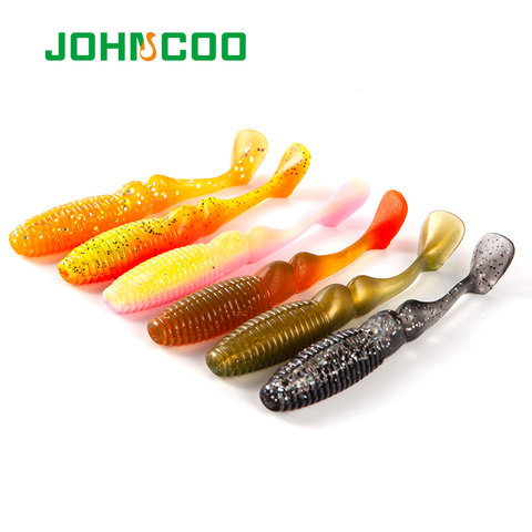 JOHNCOO 4pcs 95mm 8.5g Soft Biat Ammonite Shad Fishing Lure Crankbait Carp Trout Swimbait Silicone Worm Carp Artificial ► Photo 1/6