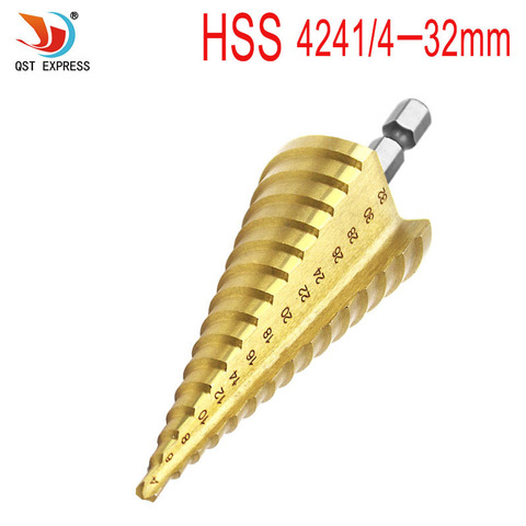 Hex Titanium Step Cone Drill Bit Hole Cutter 4-32MM HSS 4241 For Sheet Metal ► Photo 1/6