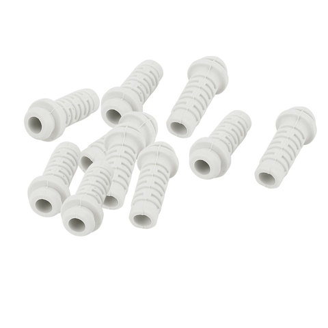 UXCELL 10Pcs 5Mm Inner Dia Rubber Strain Relief Cord Boot Protector Cable Sleeve White boot | wire ► Photo 1/2